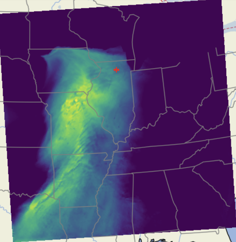 WRF model domain visualization