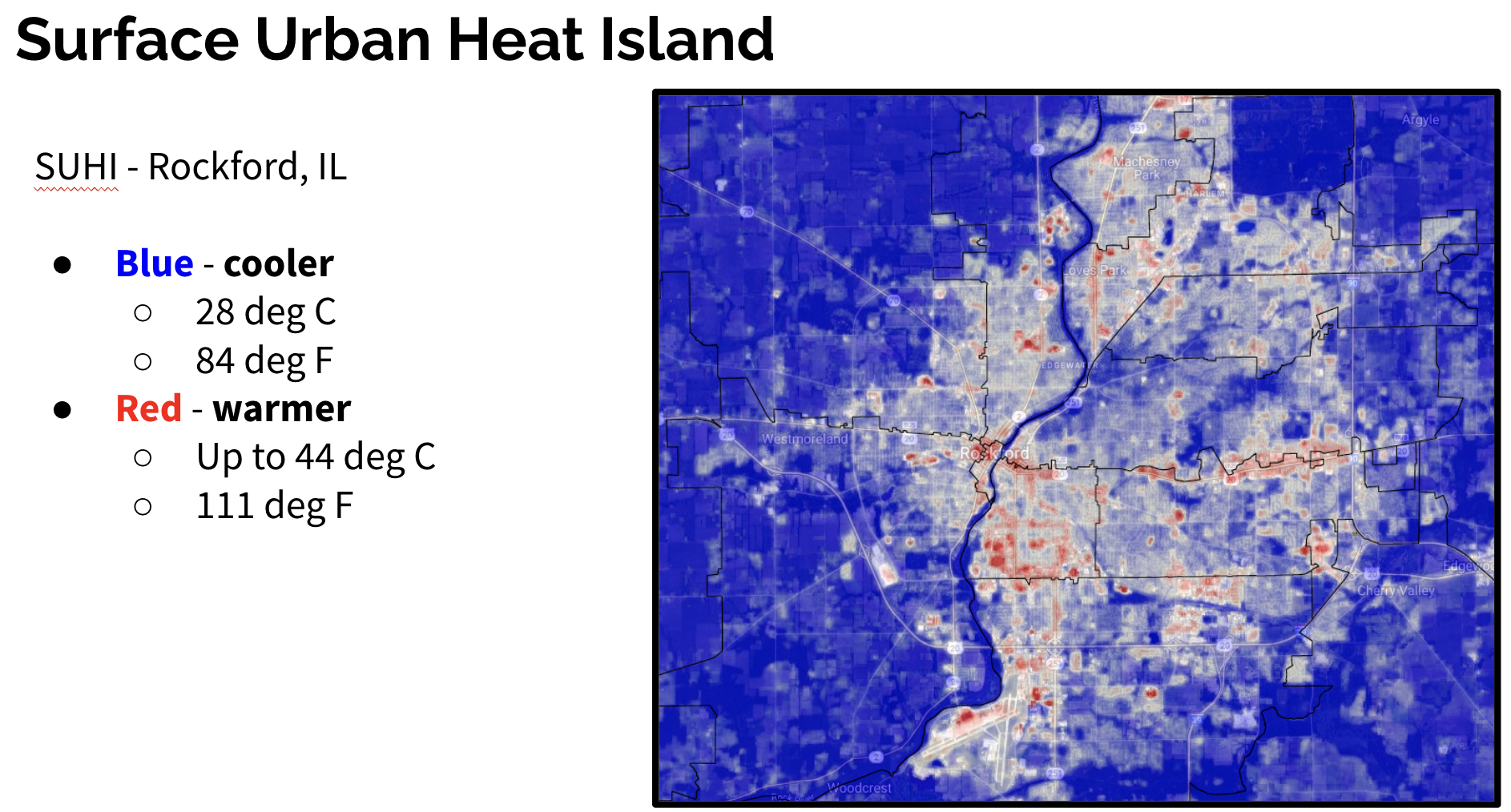 SUHI intensity map
